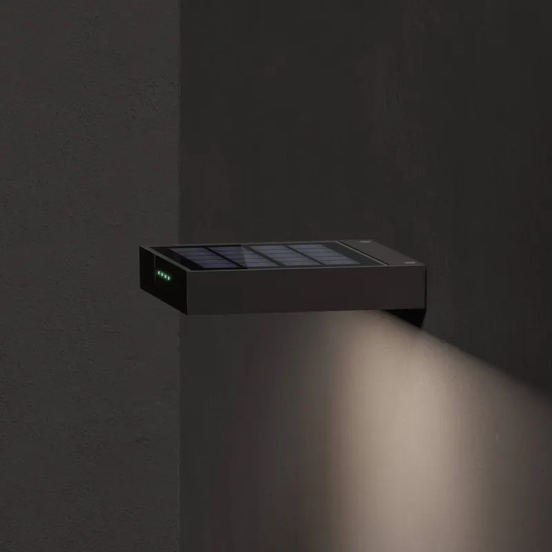 KLEWE LED-Solar-kinkiet ALA WALL, antracyt, aluminium, IP65