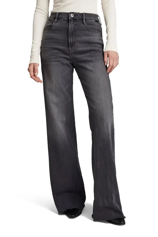 G-Star Deck Ultra High Wide Leg Faded Blade Maat: W32L34 | Wijde Broeken Outlet | Dames | Grijs