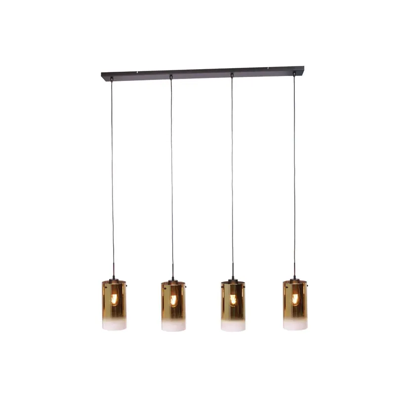 Lampa wisząca Ventotto, czarny/złoty, długość 125 cm, 4-punktowa.