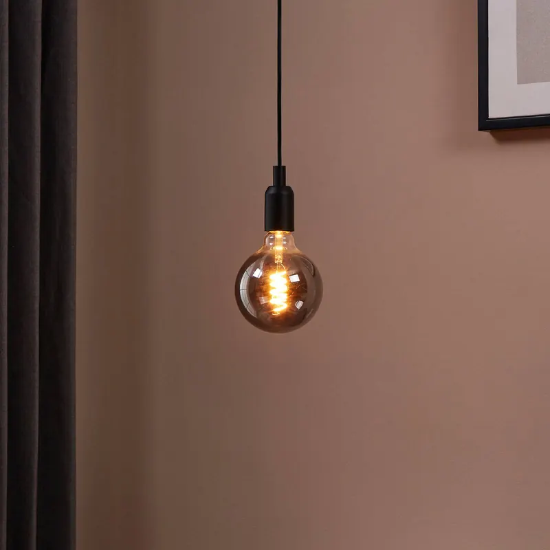 Kula LED E27 G125 4W żarnik czarny-przezroczysty