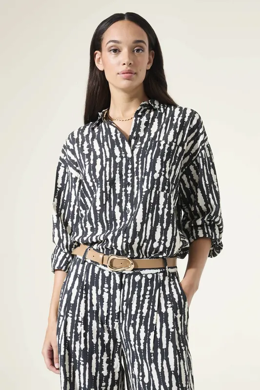 Garcia Ladies Shirt Ls Black Maat: S | Overhemden Outlet | Dames | Zwart
