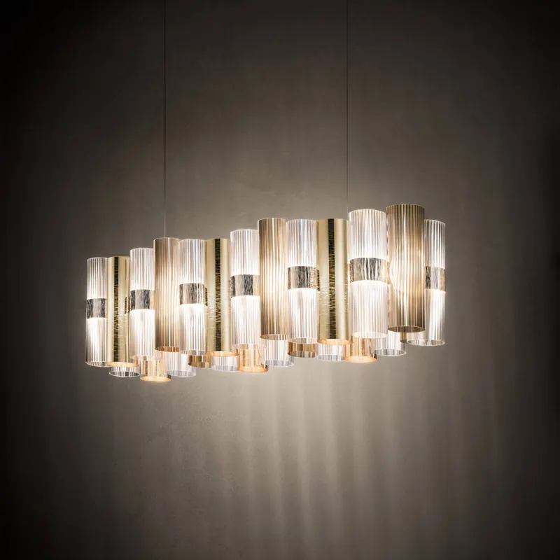 Żyrandol LED Slamp La Lollo, kolor złoty, 100 cm