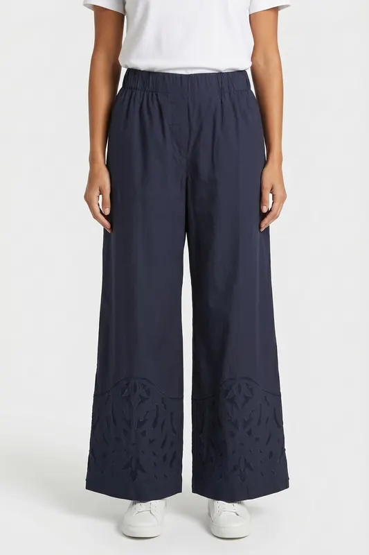 Alchemist Pants Moonflower Embr Navy Maat: 38 | Wijde Broeken Outlet | Dames | Blauw