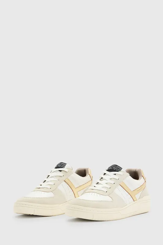 AllSaints Vix Suede Sneaker White/gold Maat: 40 | Sneakers Outlet | Dames | Wit