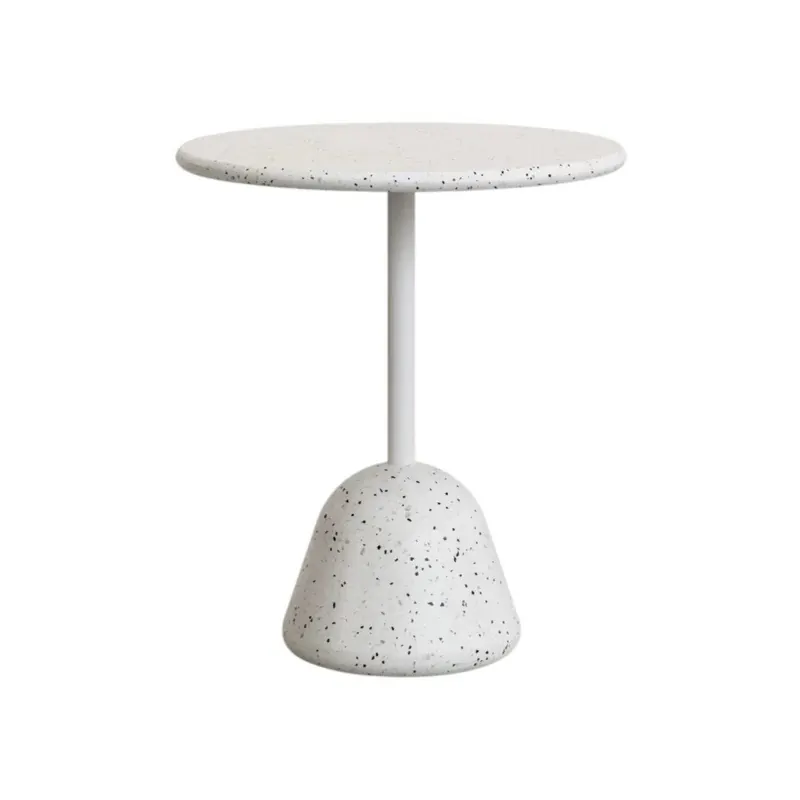 Biały okrągły stół z lastryko ø 70 cm Saura – Kave Home