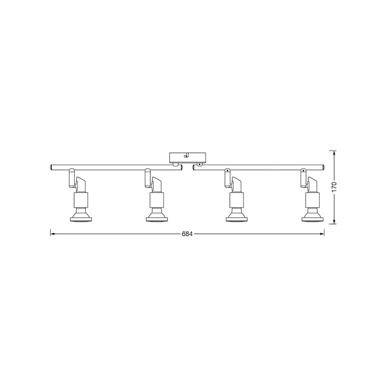 Reflektor sufitowy OSRAM, srebrny, metalowy, 4-punktowa GU10-LED 2700 K