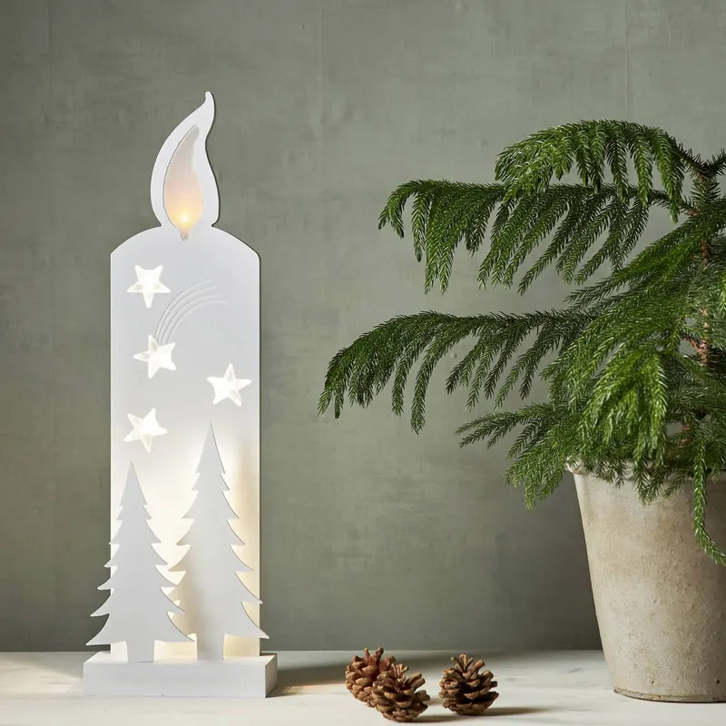 Oświetlenie dekoracyjne LED Grandy, świeczka i jodła, 50 cm