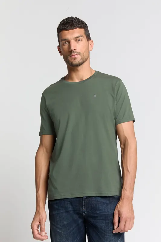 No Excess T-shirt Crewneck Solid Basic Dark Green Maat: XXL | Basic T-Shirts Outlet | Heren | Groen