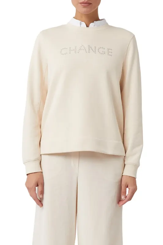 Comma  Sweatshirts Beige Maat: 42 | Longsleeves Outlet | Dames | Beige
