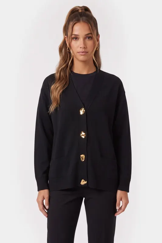 Moschino Knitted Jacket Black Maat: 38 | Sweaters Outlet | Dames | Zwart