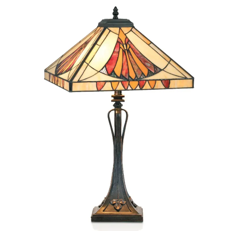 Wdzięczna lampa stołowa AMALIA w stylu Tiffany