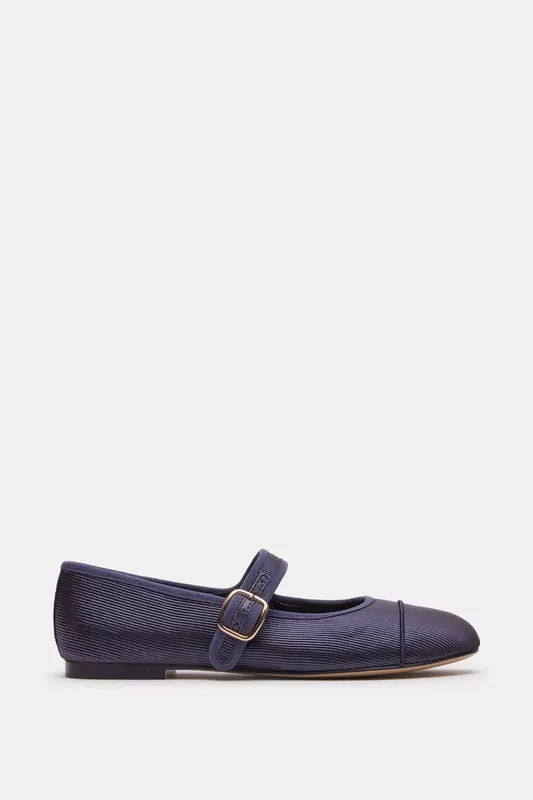 Steve Madden Dory Flat Shoes Navy Satin Maat: 36 | Ballerina's Outlet | Dames | Blauw