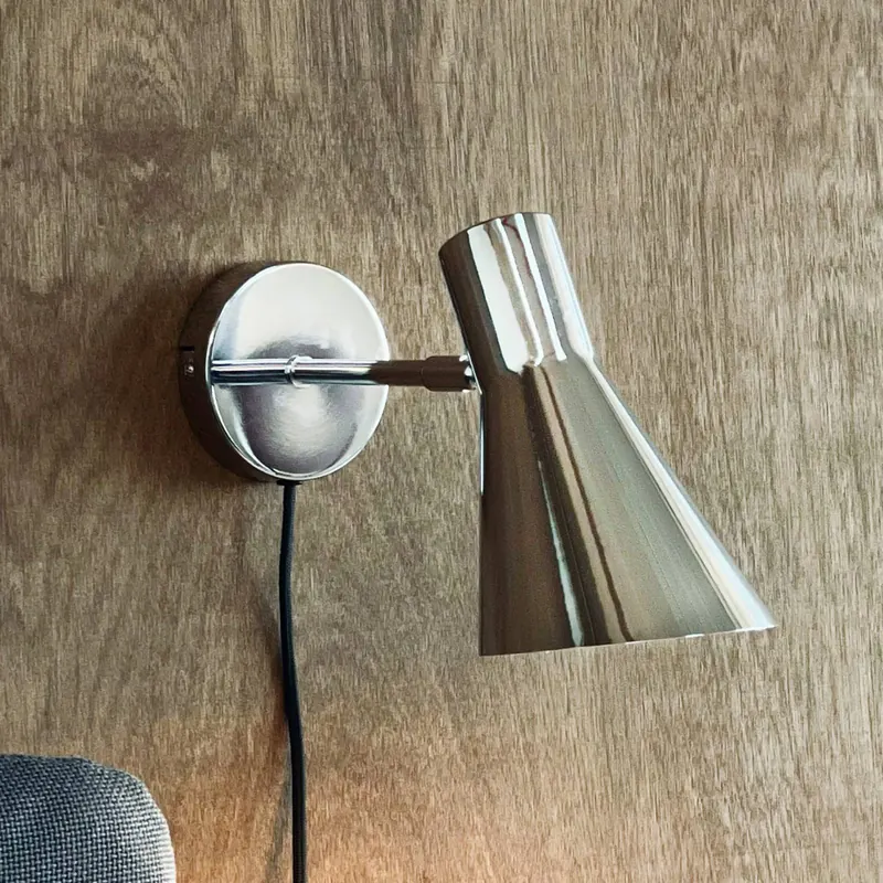 Kinkiet Dyberg Larsen DL12, chrom, kabel, E27, metal