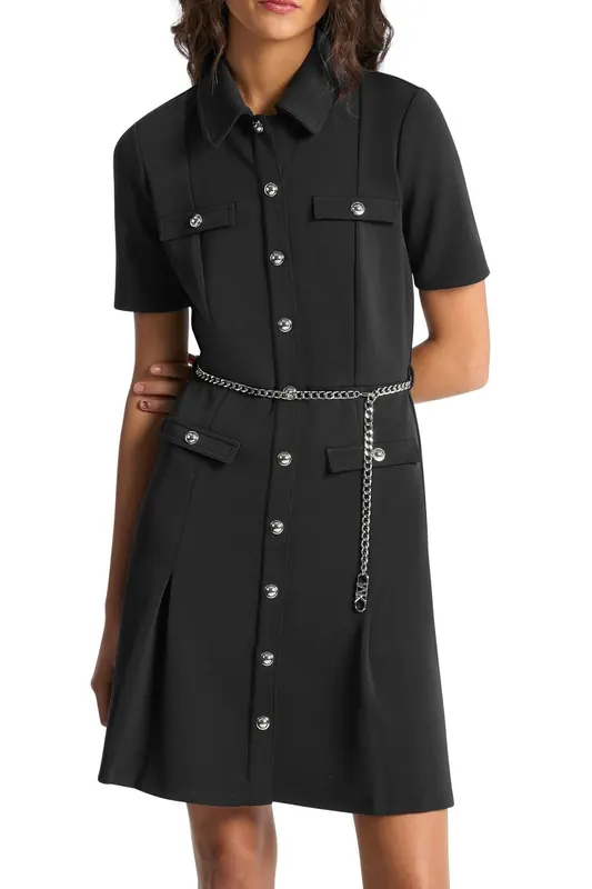 Michael Kors Multi Pocket Mini Dress Black Maat: M | Blousejurken Outlet | Dames | Zwart