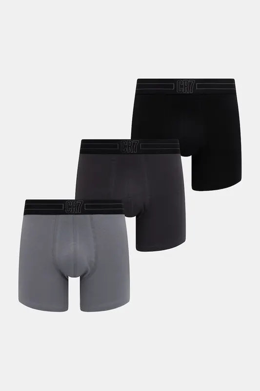 CR7 Cristiano Ronaldo bokserki dopasowane męskie bawełniane z elastanem 3-pack