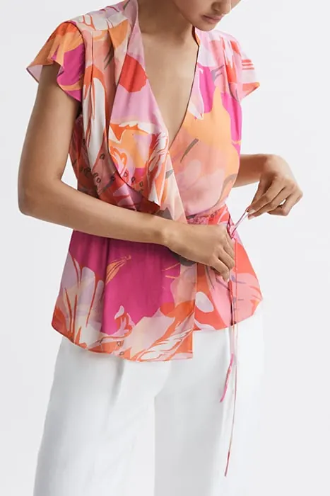 Reiss Corey Blouse Pink Blouses — Measurements Of Model Maat: 6 | Blouses Outlet | Dames | Roze