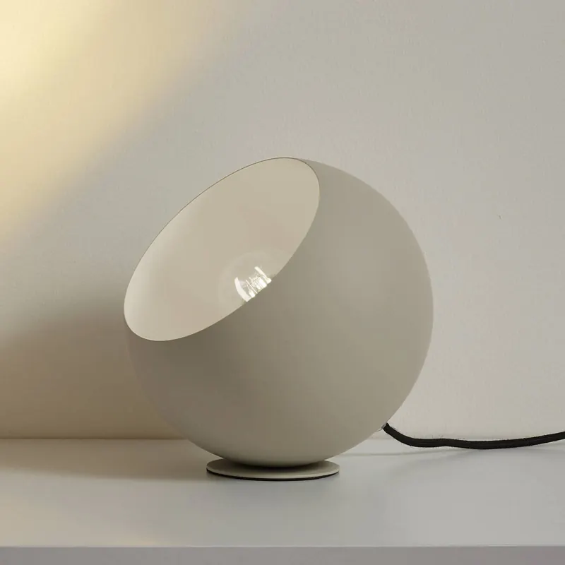 Lampa stołowa Lindby Solomia, beżowy, żelazo, Ø 20 cm