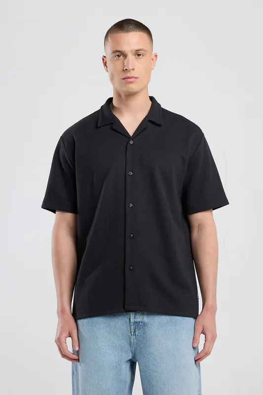 America Today Kondo Washed Black Maat: XS | Casual Overhemden Outlet | Heren | Zwart