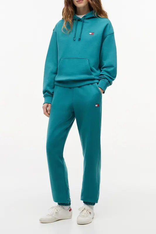 Tommy Hilfiger Badge Sweatpant Platinum Teal Maat: XL | Joggingbroeken Outlet | Dames | Blauw