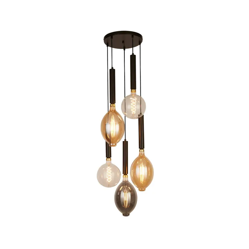 Lampa wisząca Elegance, 5-punktowa, czarna