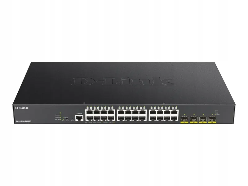 D-link 28-portový Smart PoE+ Switch so 4x 10G portami
