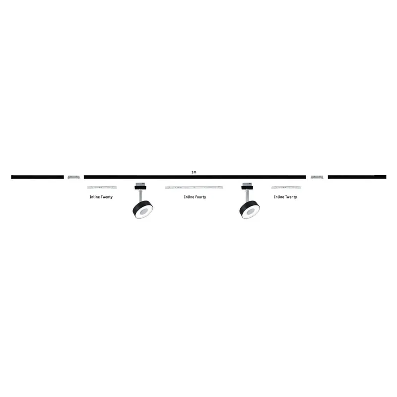 Szyna systemowa Paulmann URail, 50 cm, czarny mat