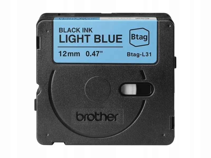 Brother BTAG-L31 BTAGL31 12mm Black on light blue tape