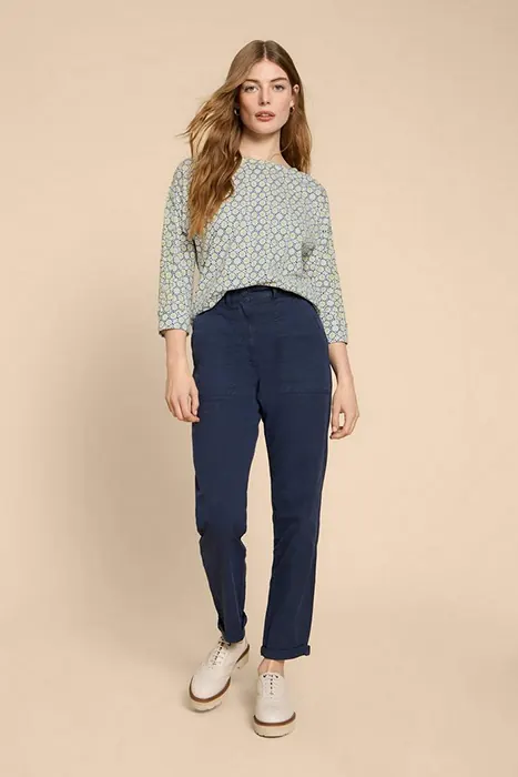 White Stuff Winnie Jersey Top White Print Maat: 6 | Longsleeves Outlet | Dames | Wit