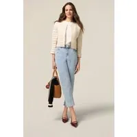 Oltre Boyfit Jeans With Patch Pockets Light Blue Maat: 44 | Straight Broeken Outlet | Dames | Blauw