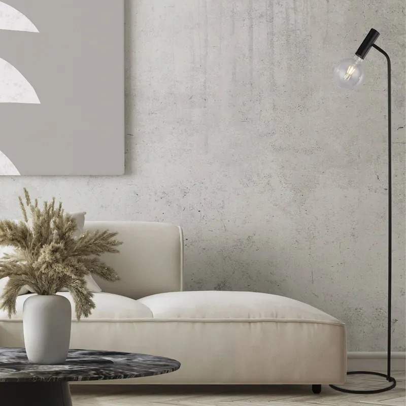 Lampa stojąca Dulwich, ściemniana, czarna, metal, 152 cm, E27