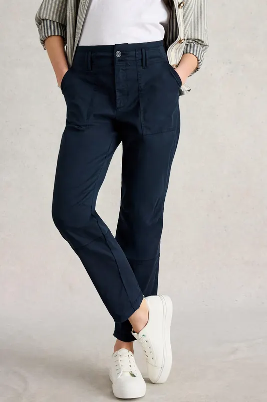 White Stuff Blaire Trouser Dark Navy Maat: 6 LONG | Straight Broeken Outlet | Dames | Blauw