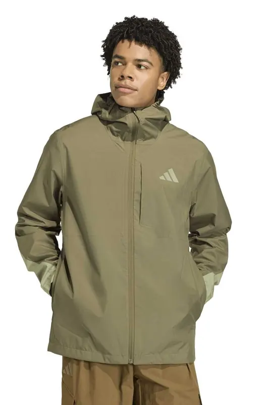 Adidas Unisex Terrex Multi 2.5 Layer Climaproof Rain Jacket Olive S Maat: M | Regenjassen Outlet | Unisex | Bruin