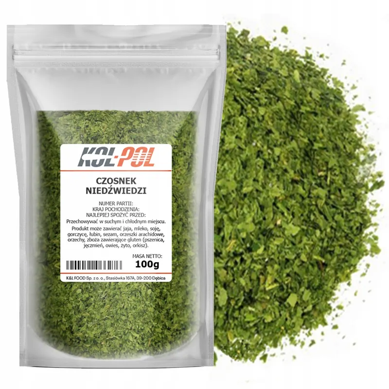 Czosnek Niedźwiedzi 100g Suszony naturalny aromatyczna przyprawa Kol-Pol