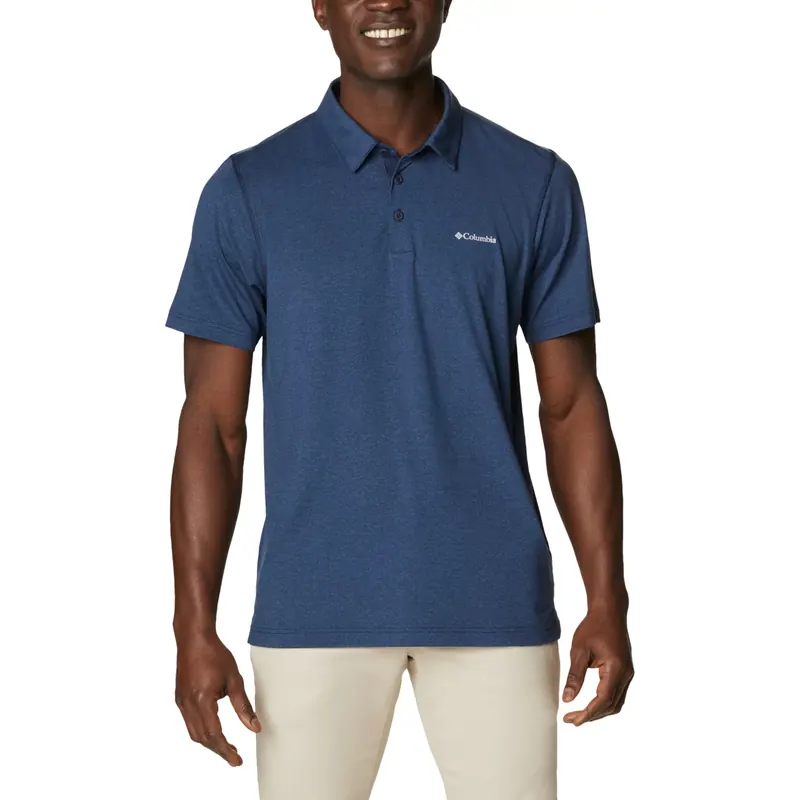 Columbia Tech Trail Polo Shirt 1768701465, Męskie, Granatowe, koszulki polo, poliester, rozmiar: S