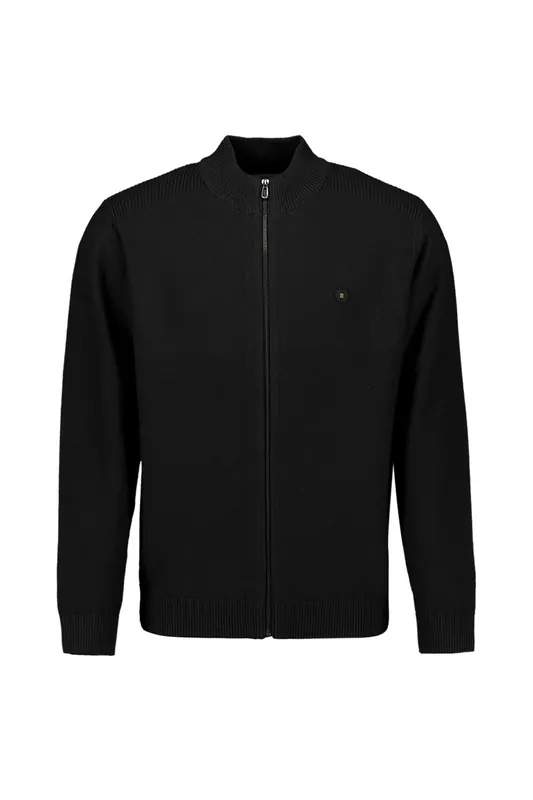 No Excess Pullover Full Zip Shoulder Detail Black Maat: 3XL | Cardigans Outlet | Heren | Zwart