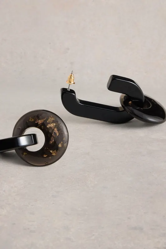White Stuff Ivy Resin Chain Earring Black Multi Maat: OS | Oorbellen Outlet | Dames | Zwart