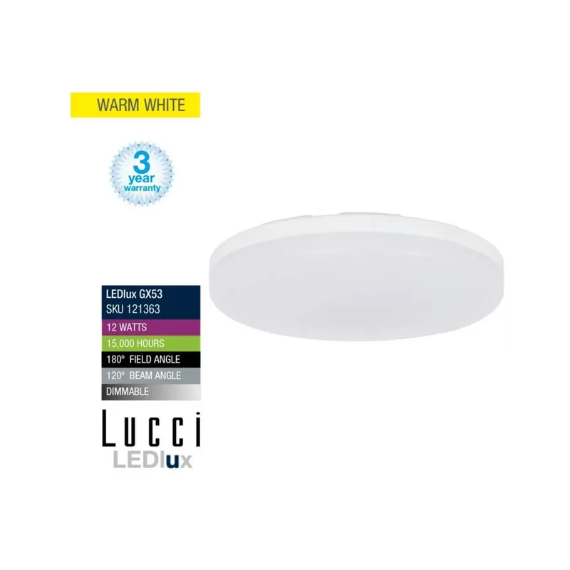 Żarówka LED Beacon GX53 12W Ø 12,8 cm 3000K ściemniana 3-stopniowo