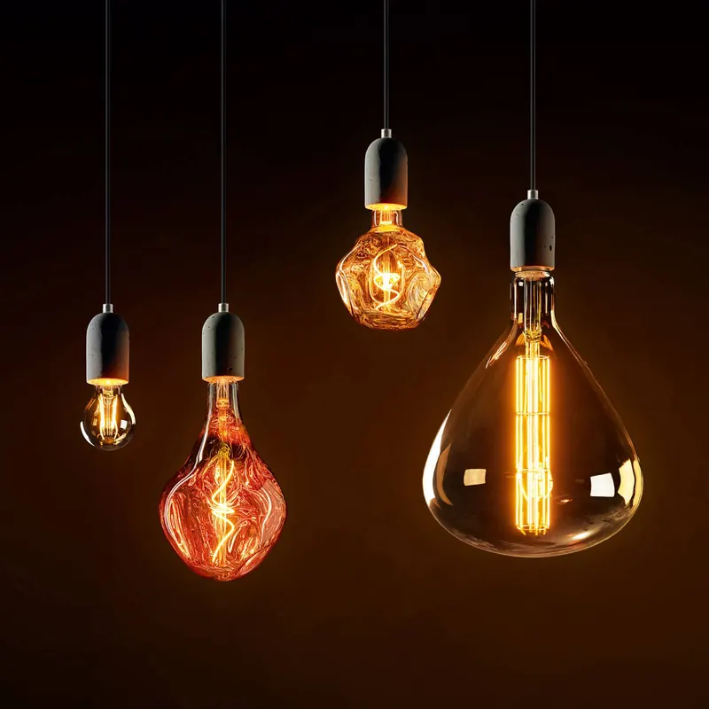 Żarówka LED Giant Drop E27 4W 918 ściemniana miedź-metal.