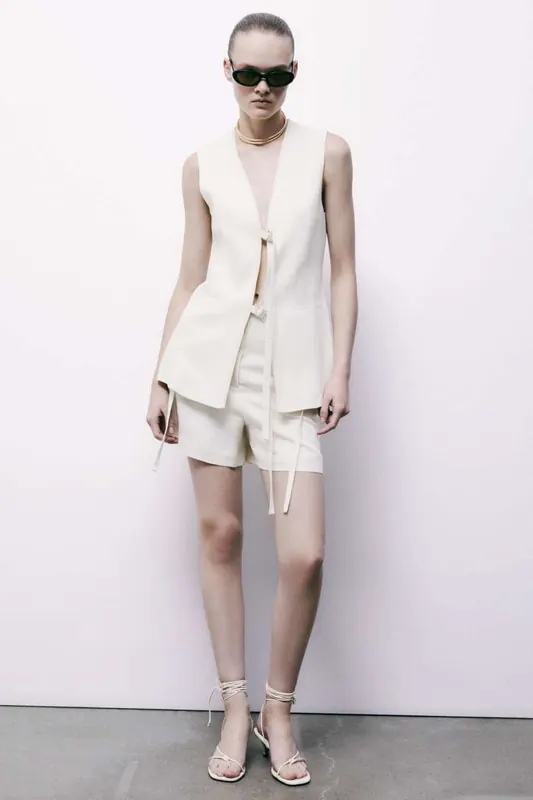 Szorty tailoring z lnu