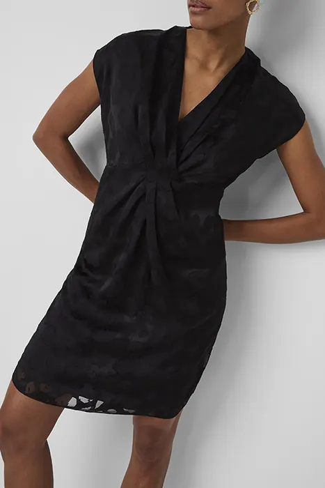 French Connection Pf Aime Satin Burnout Twst Drs Black Maat: S | Mini Jurken Outlet | Dames | Zwart