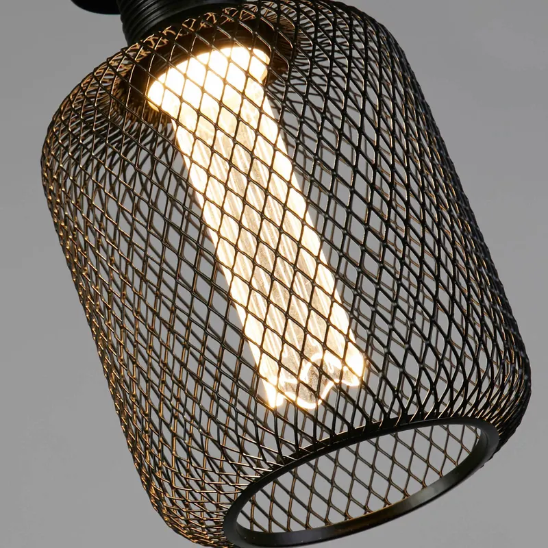 Żarówka LED Deco Wire Cylinder E27 4,5W 2.700K czarna Mesh