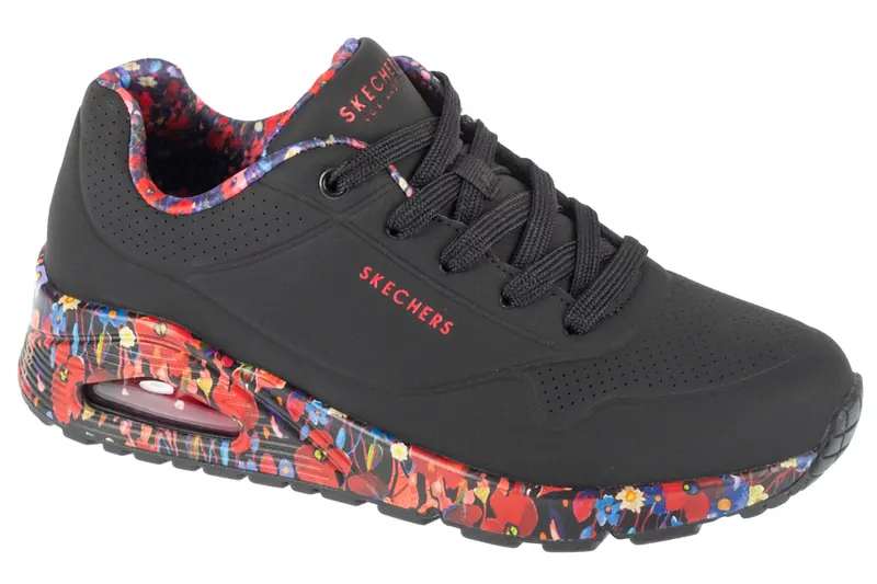Skechers Uno - Majestic Garden 155583-BKMT, Damskie, Czarne, buty sneakers, skóra syntetyczna, rozmiar: 38,5