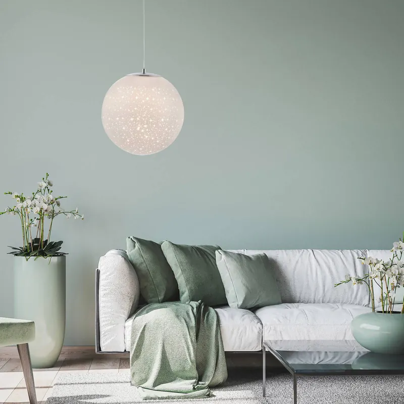 Lampa wisząca LED Bolo szkło gwieździste niebo