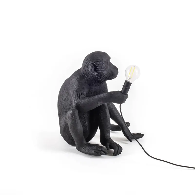 Lampa tarasowa LED Monkey Lamp siedząca czarna