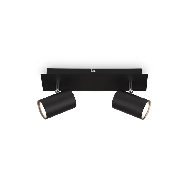 Lampa sufitowa Isil A, czarna, 2-punktowa, metalowa, obrotowa