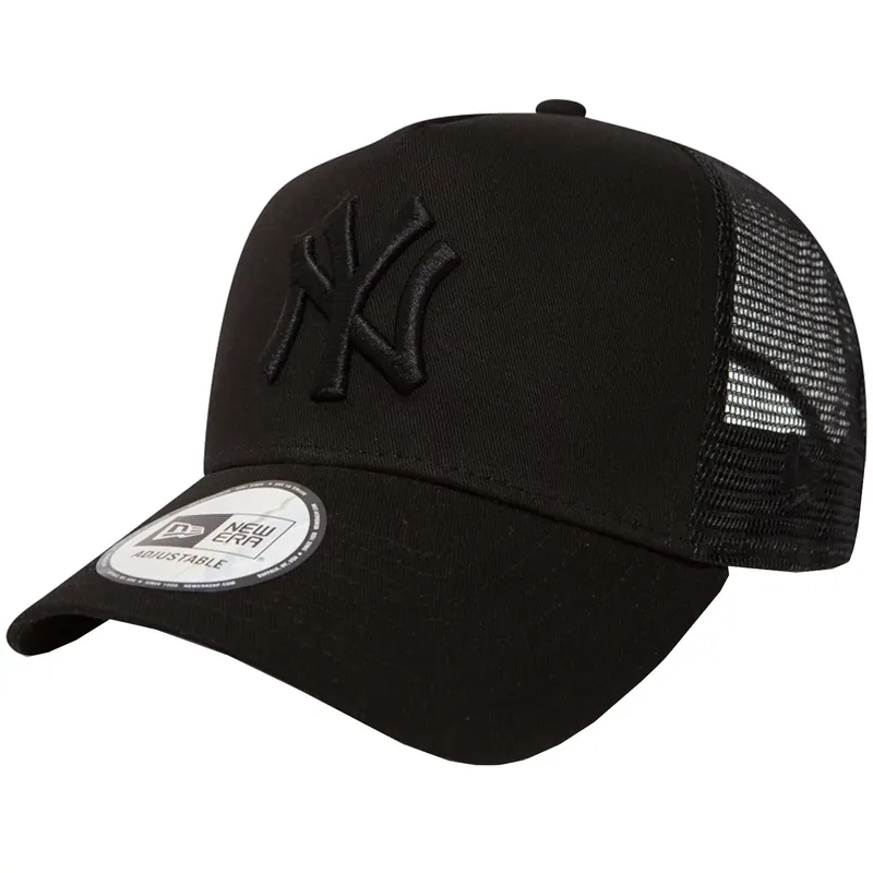New Era Clean Trucker New York Yankees MLB Cap 11579474, Męskie, Czarne, czapki z daszkiem, poliester, rozmiar: OSFA