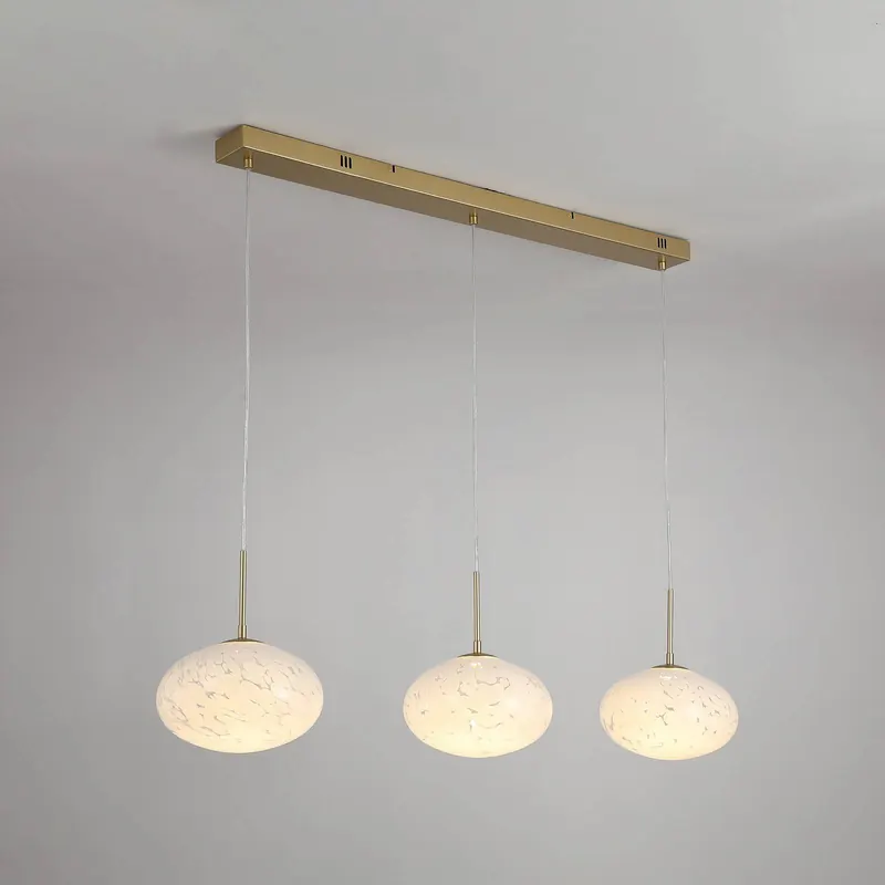 Lampa wisząca LED Confetti, długość 115 cm, kolor złoty/biały, szkło