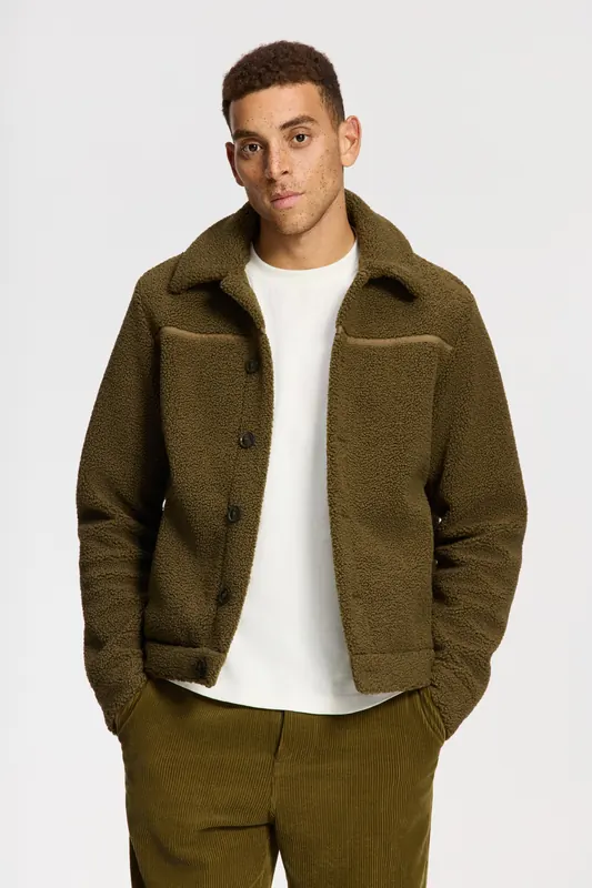 Shiwi Syd Teddy Jacket Green Olive Maat: XL | Lichte Jassen Outlet | Heren | Groen