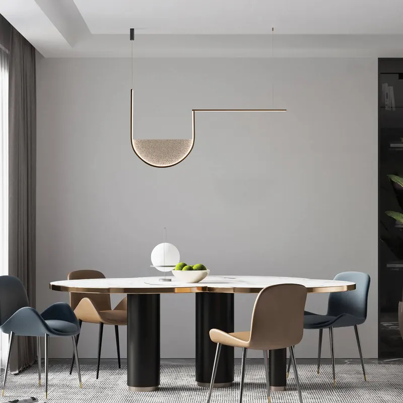 Żyrandol LED 23170, szaro-czarna, 101 cm, szkło/metal, CCT