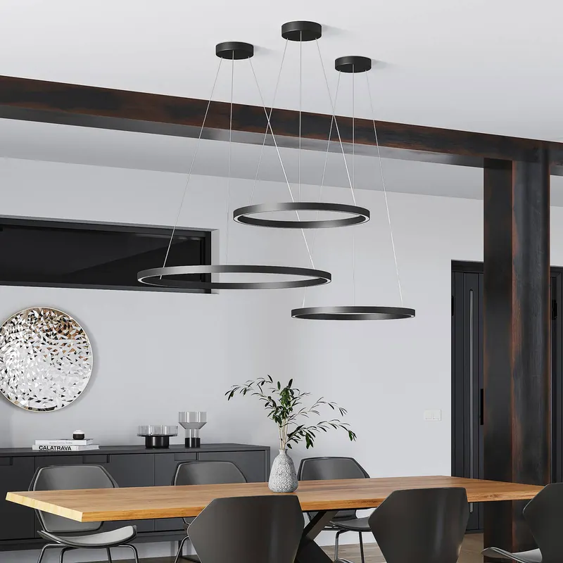 Żyrandol LED Molto Luce Perfora, czarna, Ø 60 cm, aluminium